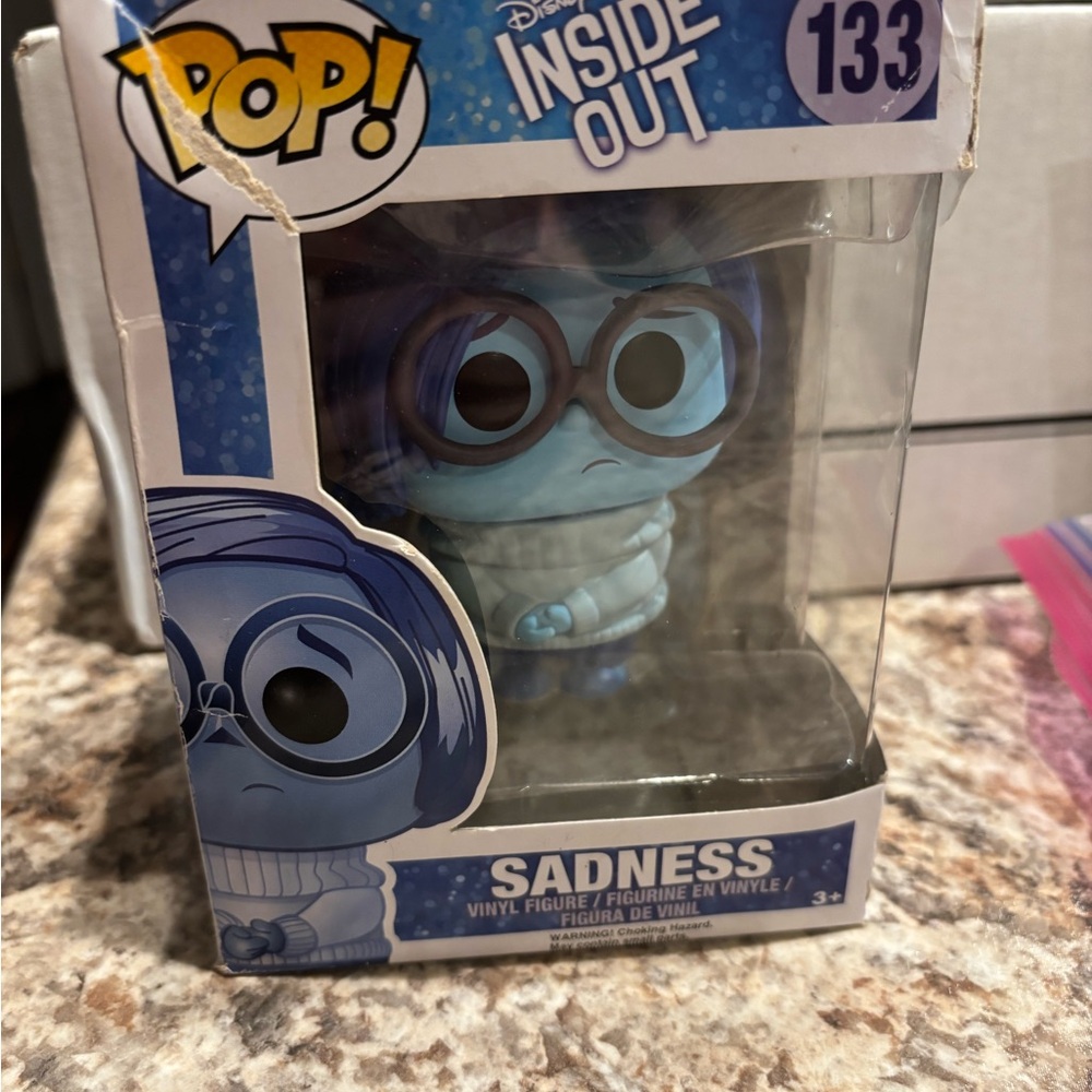 Funko Inside Out Sadness Blue and Yellow Box Art Pop!